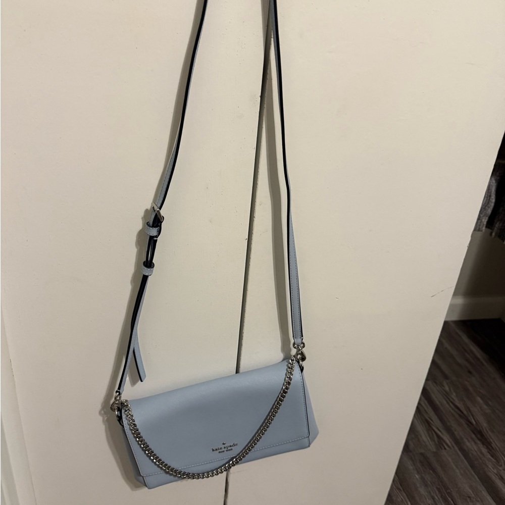 Light Blue Crossbody Bag with Chain Strap